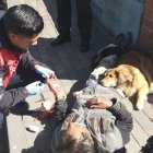  Para poder acceder a las heridas del hombre, el Cuerpo de Bomberos primero tuvo que calmar al can. 