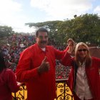  Maduro dirigiéndose a sus simpatizantes tras las manifestaciones en su contra. 