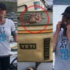  Jamie en su intento por sacarse una buena foto con el pulpo terminó con el rostro paralizado. 