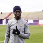  Plaza, en un entrenamiento del club ‘blanquivioleta’ 