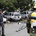  Imágenes de la explosión en el parqueadero de la Facultad de Ciencias Médicas. 