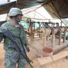  Es uno de los resultados del operativo Amanecer Radiante ejecutado por policías y militares desde la madrugada del martes 2 de julio para combatir la minería ilegal en el sector La Merced. 