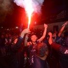  Los hinchas del cuadro rayado vivieron la final de la Copa Sudamericana en el estadio de Sangolquí y celebraron el título con caravana por las calles de la ciudad 