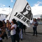  La protesta para exigir respuestas por la desaparición de Michelle Montenegro se inició en la plaza Indoamérica. 