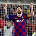  Messi anotó el tercer gol del partido.  