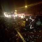  Así quedó la calzada tras el incidente. 