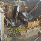  Casa afectada por los sismos registrados en la madrugada.  