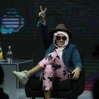  El cantante puertorriqueño de trap Bad Bunny participa en una rueda de prensa, previa a su actuación en el Festival Internacional de Viña del Mar 2019, en Viña del Mar. 