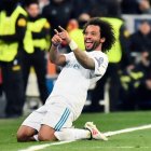  El lateral izquierdo celebra un gol anotado en la Champions League de 2018. 