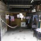  Una mancha de sangre quedó en el lugar donde fue asesinada la ecuatoriana Egda Montoya Bayas. Allí residía desde hace 6 meses.  