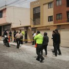  La Policía realizó una extensa revisión por todo el sector de la ciudadela Oscus, en Ambato. 