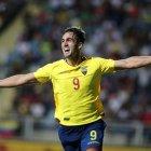  Leonardo Campana celebra de la anotación a Colombia. 