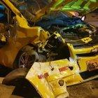  La parte delantera del vehículo quedó destrozada.  