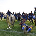  Jugadores del Delfín celebran su victoria en la LigaPro.  