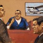  Retrato del fiscal federal, Attorney Anthony Nardozzi mientras interroga al testigo protegido Isaías Valdéz Ríos sobre los violentos asesinatos supuestamente cometidos por Joaquín ‘El Chapo’ Guzmán. 