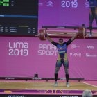  El pesista ecuatoriano David Arroyo logra envión de 195 kilos. 