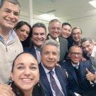  Desde la izquierda, de pie: Patiño, Correa, Pabón, Serrano, Mera, Mangas, Vinicio y Fernando Alvarado. Sentados: Rivadeneira, Moreno, Glas. 