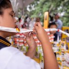  En la Plaza Rodolfo Baquerizo, un concurso para crear con cartón, latas y botellas.  