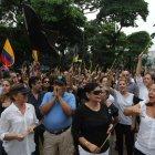  La manifestación pide el cese a la delincuencia, acrecentada a raíz de las protestas contra el Gobierno. 