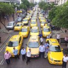  Protesta de taxistas el pasado 26 de julio de 2017. 