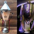  Diamante (izq.), el trofeo que fue entregado a Liga de Quito como campeón de la Copa Ecuador. A la derecha, el trofeo que será entregado el 15 de diciembre del 2019 al campeón de la LigaPro. 