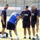  El argentino Lionel Messi sufre una lesión en su primer día de entrenamiento. 