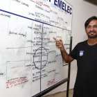  En uno de los pizarrones del Bombillo. 