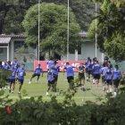  Los azules han entrenado a puerta cerrada. Las lesiones merman al plantel, que busca dar la sorpresa.  