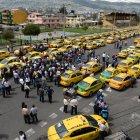  Plantón de taxistas el pasado 8 de mayo de 2018. 