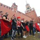  Los hinchas de Marruecos no han dejado de alentar a su equipo.  