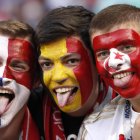  Fanáticos se pintaron con los colores de sus respectivos países en la Copa del Mundo.  