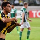  El atacante uruguayo, celebrando un gol en Copa ante Palmeiras. 