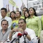  Rueda de prensa del expresidente Rafael Correa, en la sede de Rumichaca y Padre Solano, centro de Guayaquil, el pasado 25 de 
