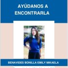  La mayor preocupación de sus seres queridos es que la muchacha tiene discapacidad visual, por lo que no puede movilizarse sola. 