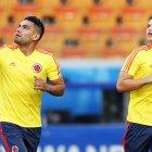  Ramadel Falcao y James Rodríguez durante el entrenamiento en Saransk, el lunes 18 de junio. 