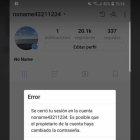  Este es el mensaje que le salió a Luana Pinto cuando trató de ingresar a su cuenta. 