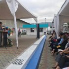  Nelson Loor, rector interventor del colegio Réplica Aguirre Abad, durante en su intervención.  