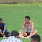  Ayrton Preciado y Joao Rojas se divierten luego del entrenamiento.  