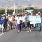   Momentos en que se realizaba la marcha por la panamericana. 