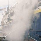  El fuego fue difícil de mitigar.  