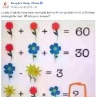  Acertijo matemáticos en los que se reemplazan los números pro objetos, se han tomado las redes sociales como Facebook. 