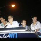  Correa, que regresó esta madrugada del 5 de enero al país desde Bélgica, inició su participación proselitista en Guayaquil. 