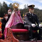 Con la sagrada imagen se hizo una bendición aérea por diferentes localidades.