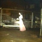 La escena registrada por una cámara de seguridad que fue activada por un sensor.