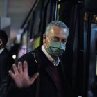 El estratega argentino Gustavo Alfaro llegó el domingo a la capital ecuatoriana.