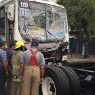 Así quedó una de las unidades accidentadas.