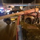 El accidente ocurrió a la entrada al Campo Santo Santa Ana por la vía rápida Cuenca-Azogues.