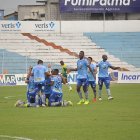 Los jugadores de Macará celebran el segundo gol visitante,