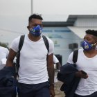 Los jugadores del cuadro mantense llegaron con anticipación al duelo copero.