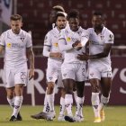 Jhojan Julio celebra un gol marcado al cuadro brasileño.